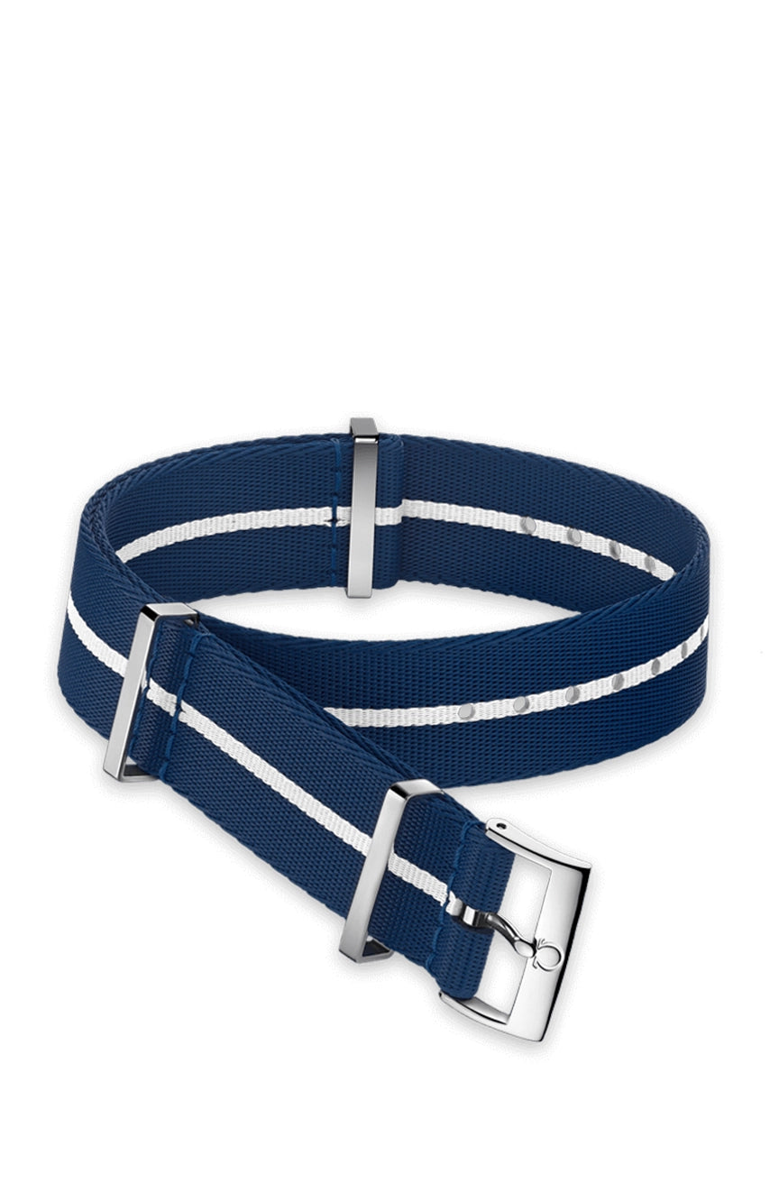 Cinturino In Canguro Bleu Marine Taille 20/16 - Marque W&NS - Cuir - Italie - Neuf Avec étiquettes