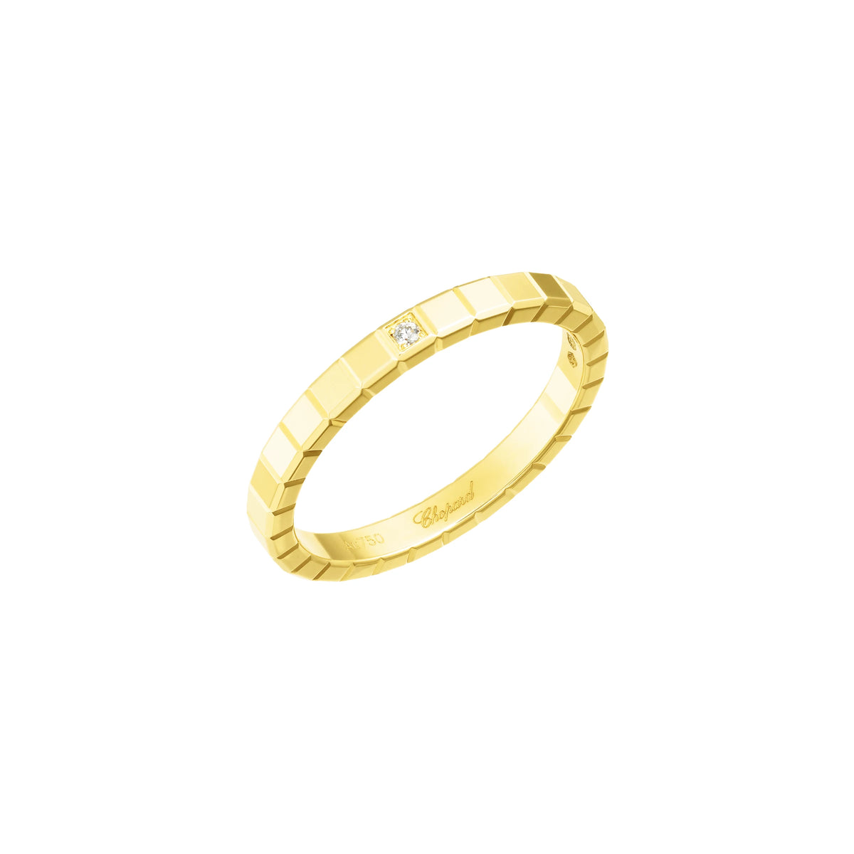 ICE CUBE ANELLO, ORO GIALLO ETICO, DIAMANTE