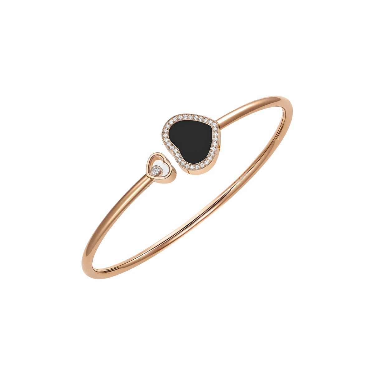 HAPPY HEARTS BRACCIALE GIUNCO, ORO ROSA ETICO, DIAMANTI, ONICE