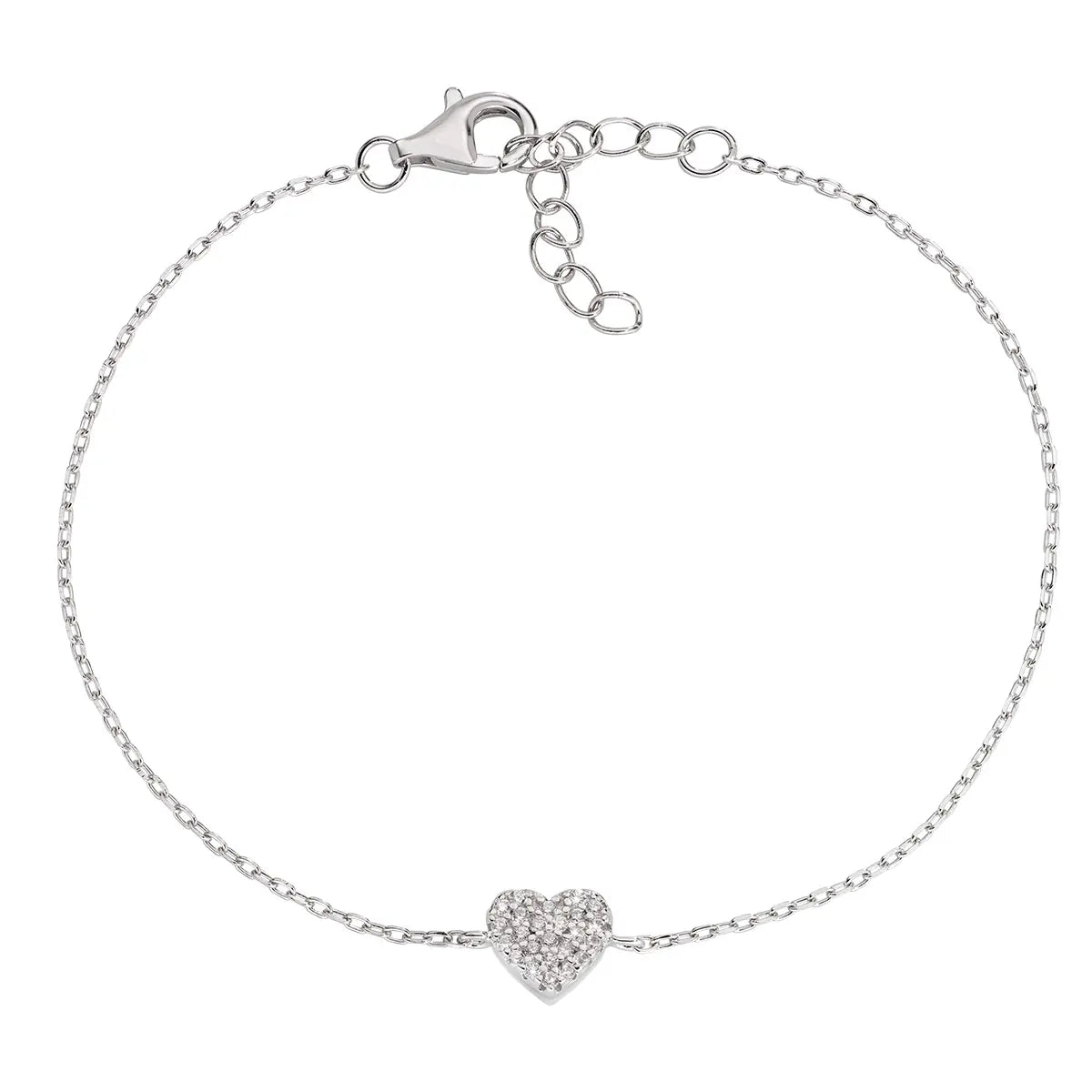 Bracciale "Cuore" in Argento con Zirconi