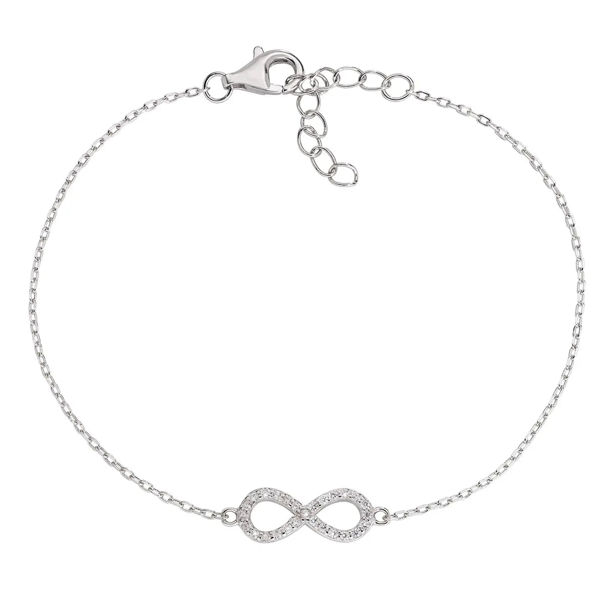 Bracciale "Infinito" in Argento con Zirconi