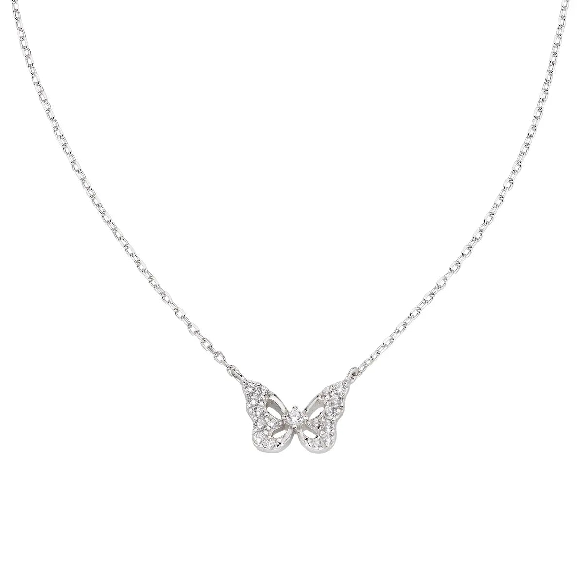 Collana Farfalla in Argento con Zirconi