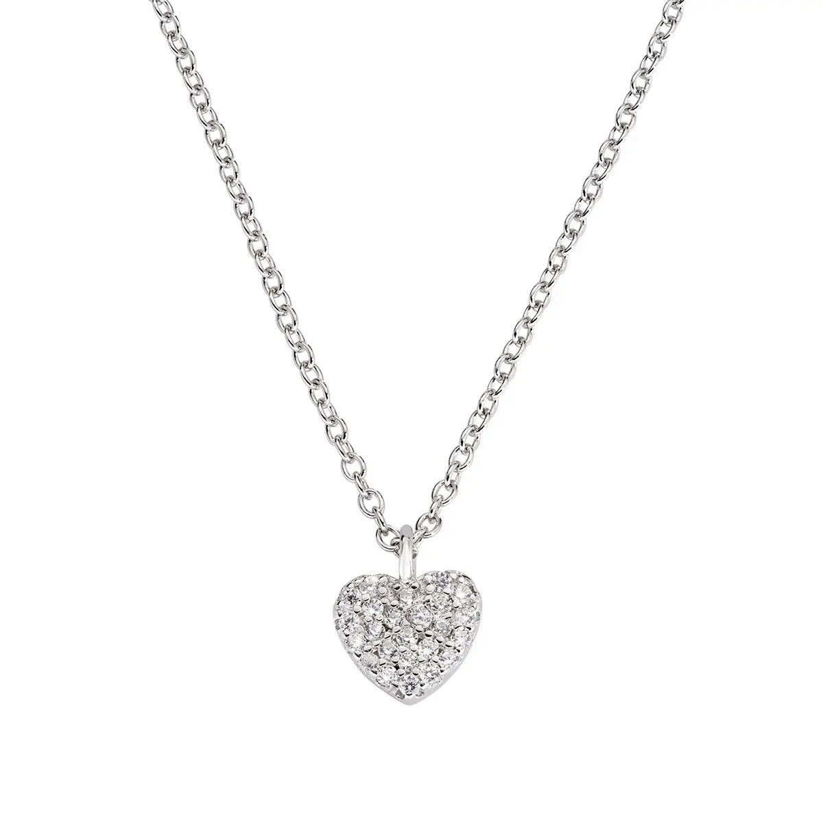 Collana "Cuore" in Argento con Zirconi
