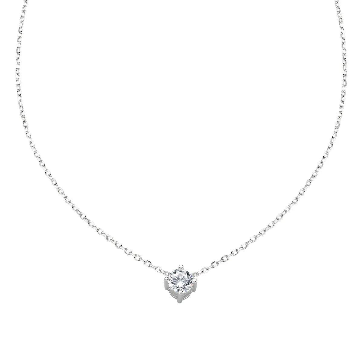 Collana Solitario Bianco 4 mm