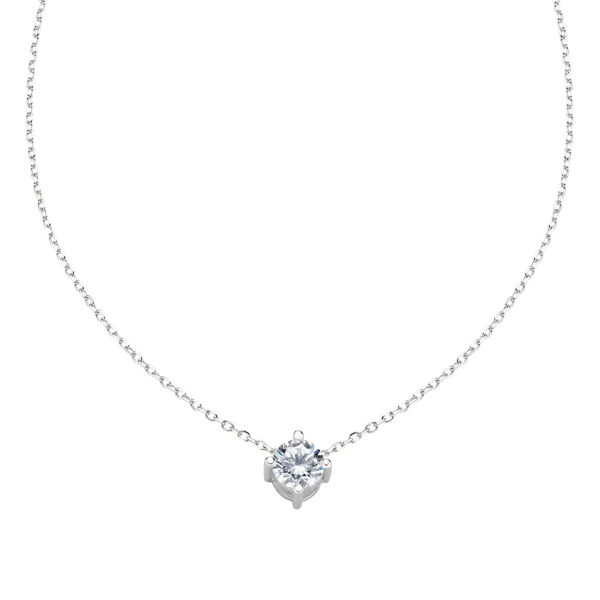 Collana Solitario Bianco 5 mm