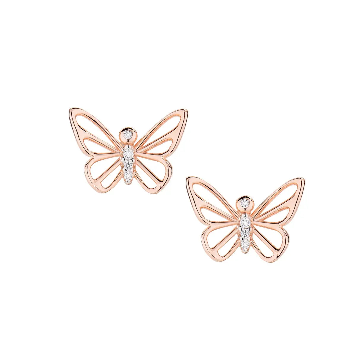 Orecchini Farfalla Rosè con Zirconi