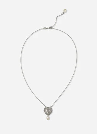 COLLANA DEVOTION IN ORO BIANCO CON DIAMANTI E PERLE