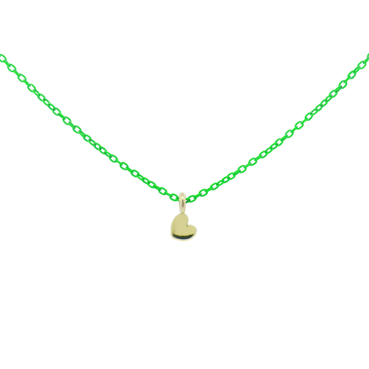 GIROCOLLO CUORE VERDE FLUO - ORO18KT