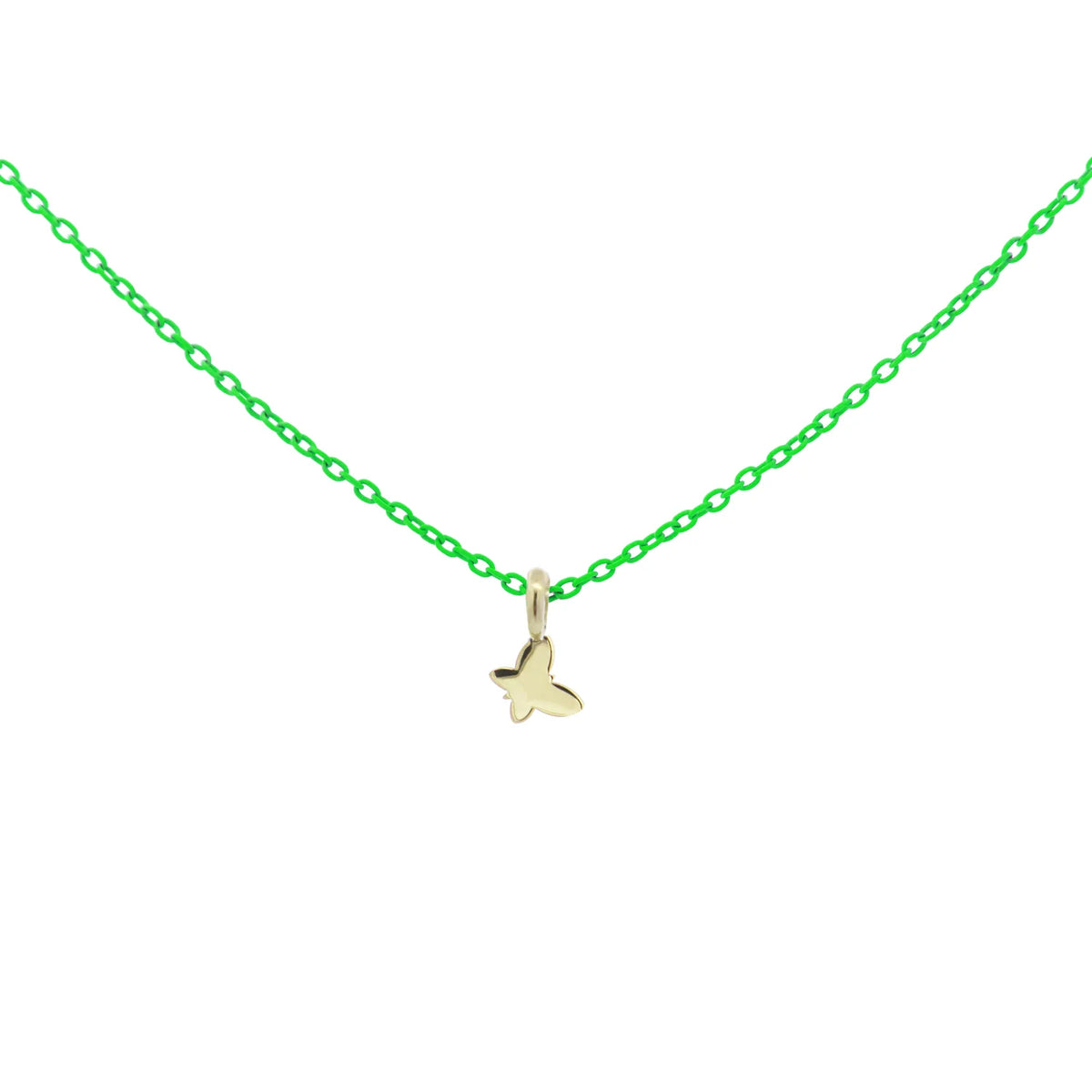 GIROCOLLO FARFALLA VERDE FLUO - ORO18KT