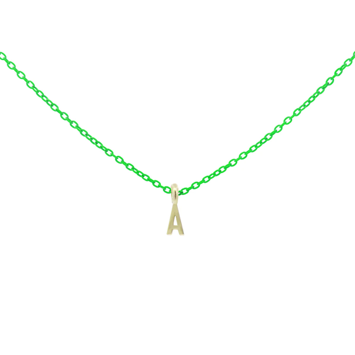 GIROCOLLO LETTERA VERDE FLUO - ORO18KT