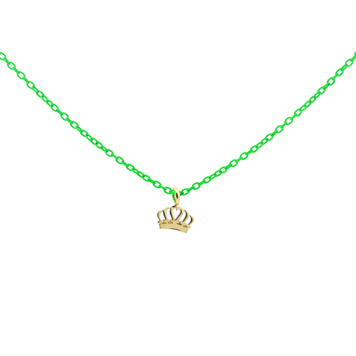 GIROCOLLO CORONA VERDE FLUO - ORO18KT