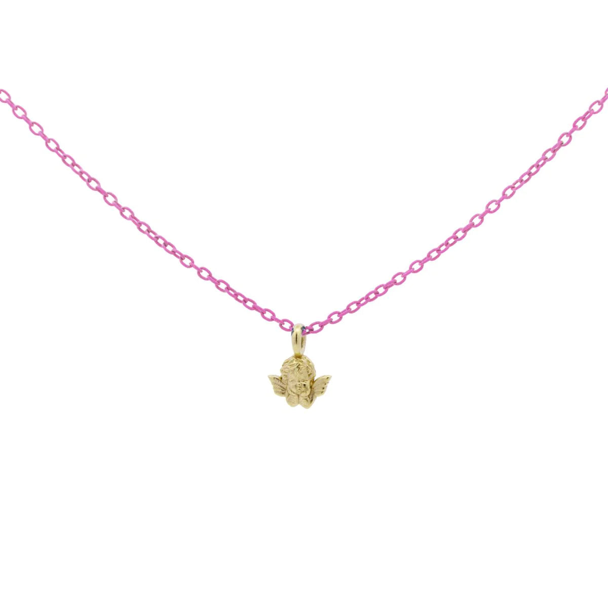 GIROCOLLO ANGIOLETTO ROSA PASTELLO - ORO18KT