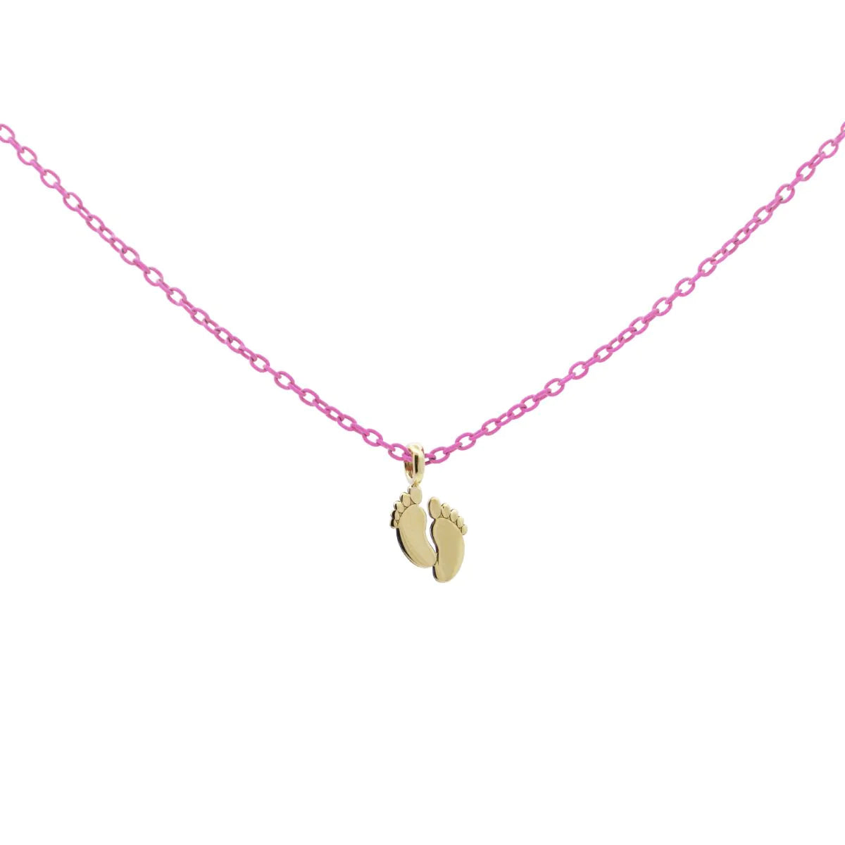 GIROCOLLO BABY FEET ROSA PASTELLO - ORO18KT