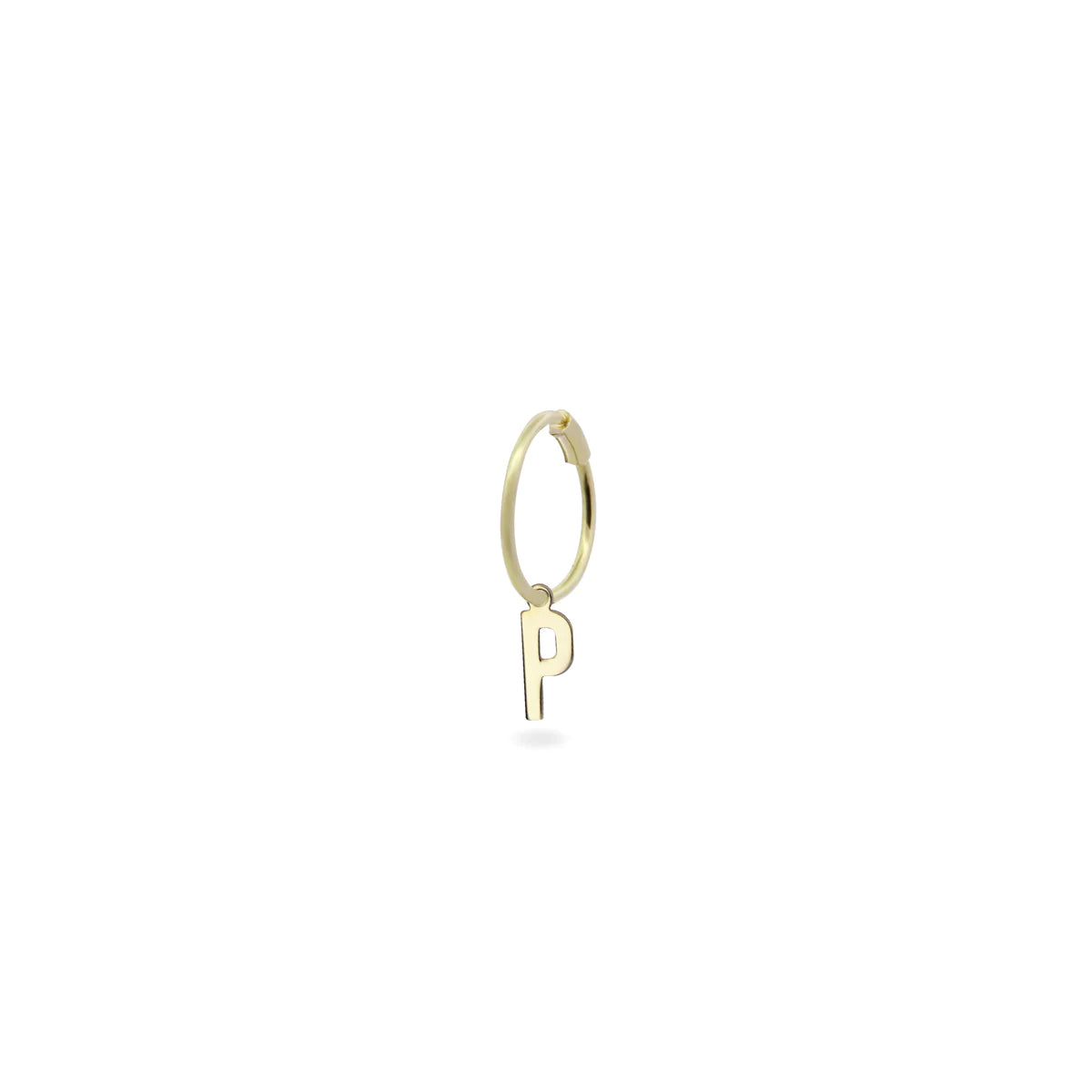 MONO-ORECCHINO CERCHIO MINI HOOP LETTERA - ORO18KT