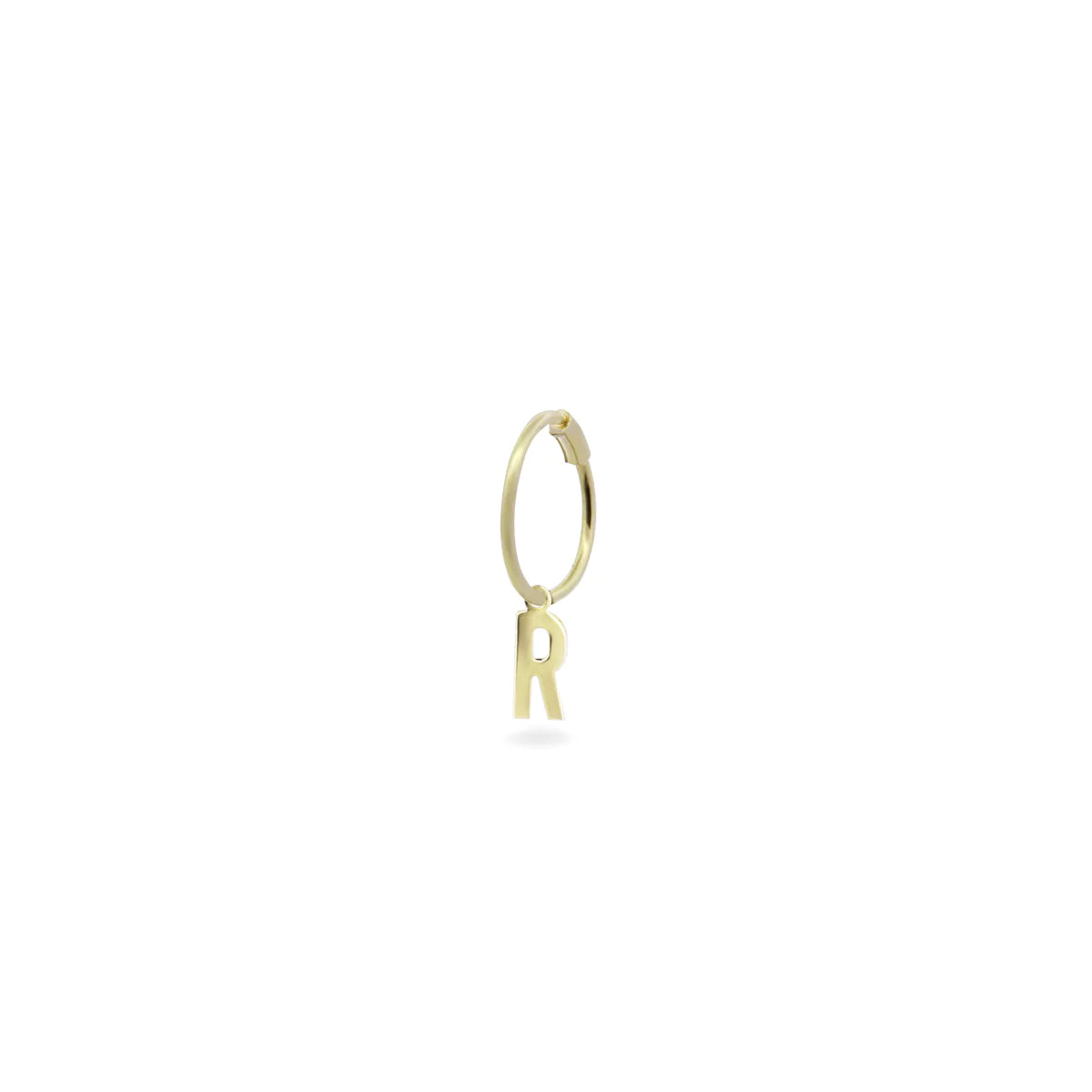 MONO-ORECCHINO CERCHIO MINI HOOP LETTERA - ORO18KT