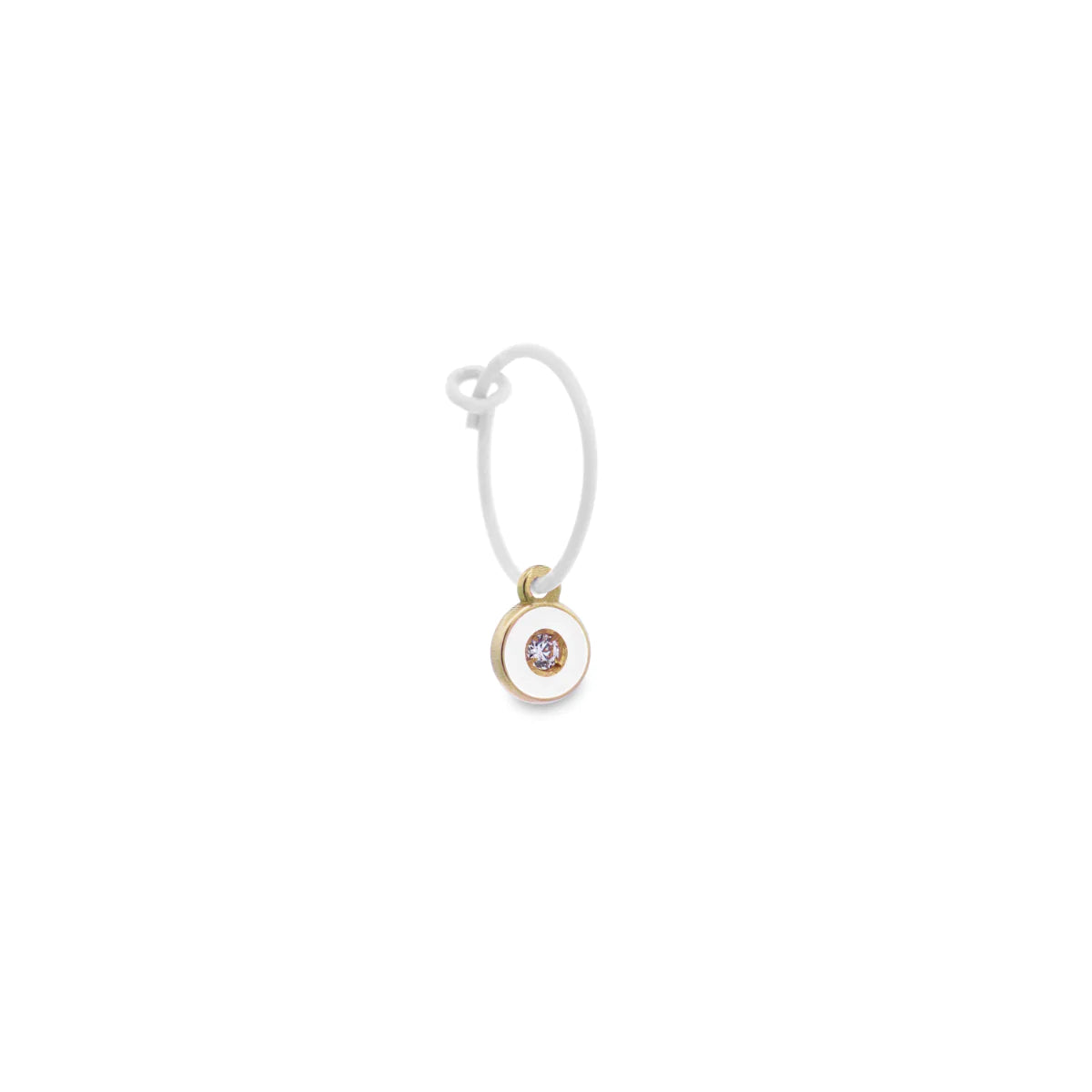 MONO-ORECCHINO DIAMOND DOT HOOP BIANCO E DIAMANTE LAB GROWN - ORO18K