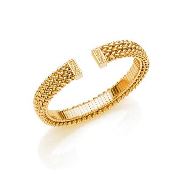 Bracciale rigido in argento dorato
