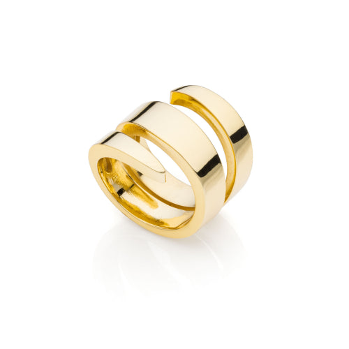 Anello dorato a spirale