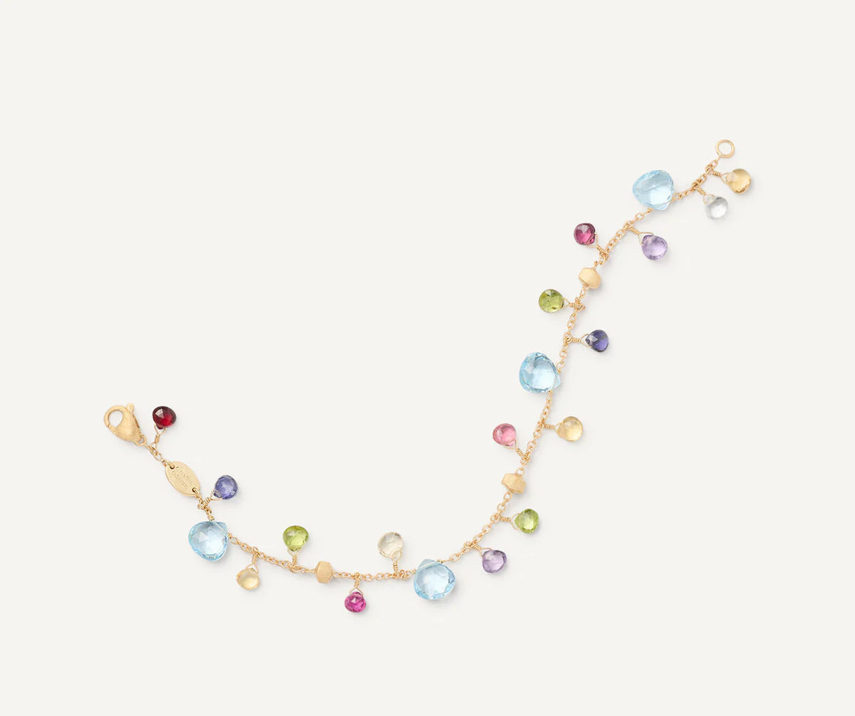 PARADISE  Single-strand bracelet with multicoloured gemstones
