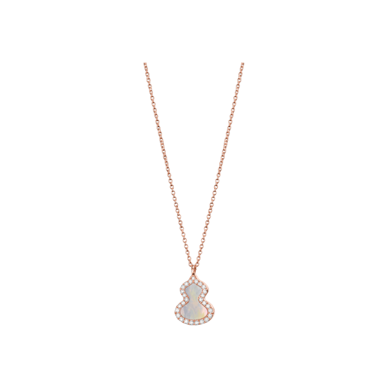 COLLANA PETITE WULU IN ORO ROSA CON DIAMANTI E MADREPERLA