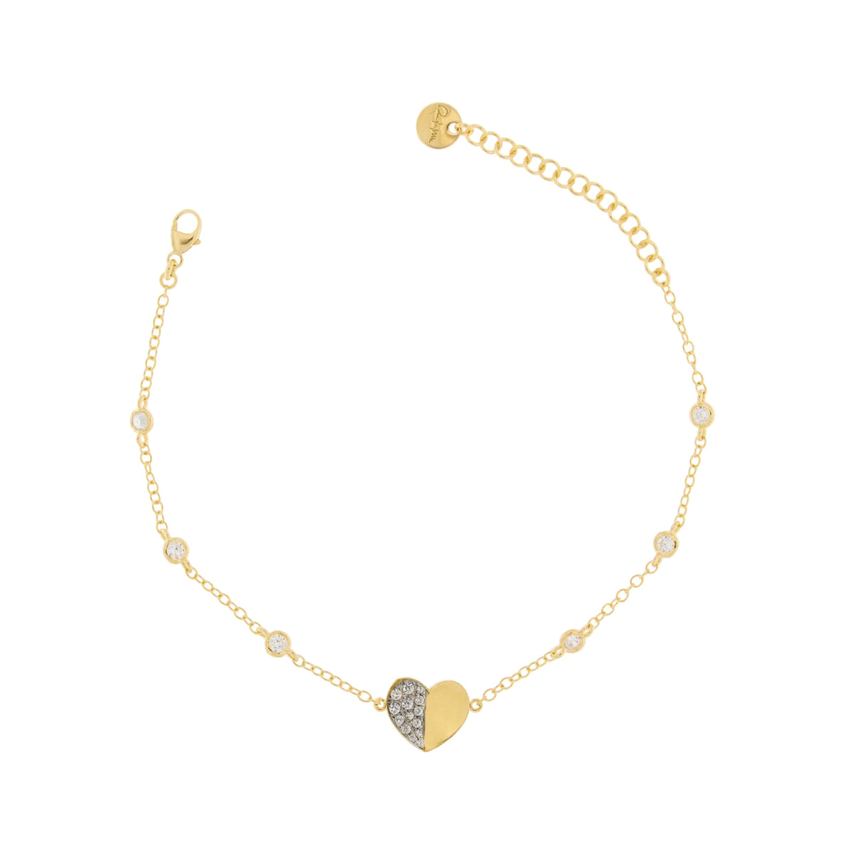 BRACCIALE CASTONI CUORE ZIRCONI