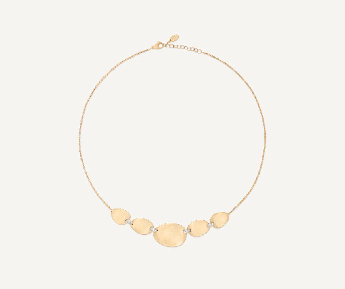 DIAMANTI LUNARIA  Collana leggera in oro giallo 18 carati con dettagli in diamanti