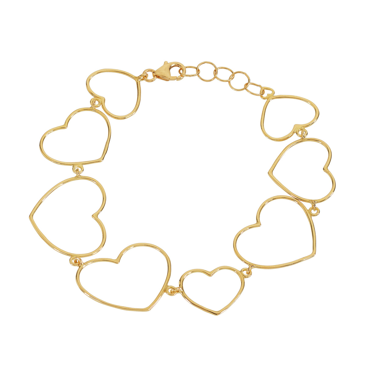 Bracciale tutti cuori a filo sottile