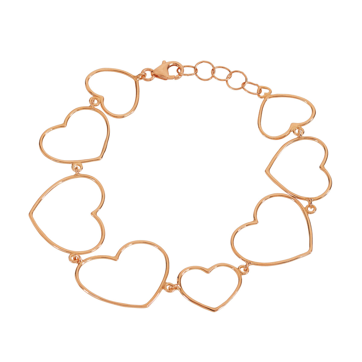 Bracciale tutti cuori a filo sottile