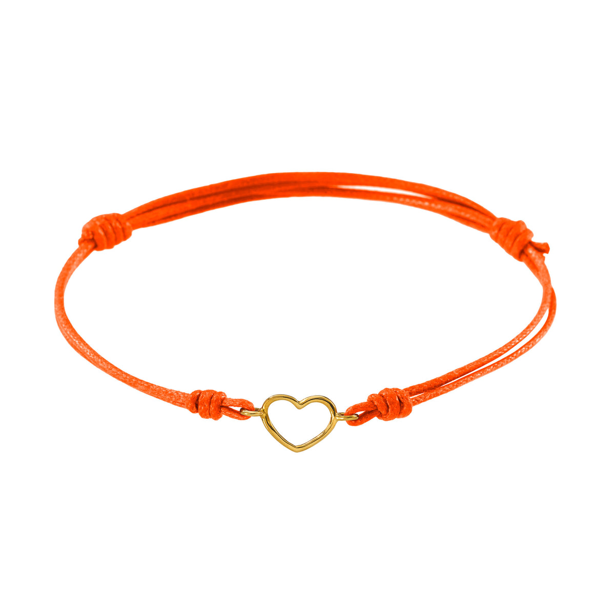 Bracciale cordino con cuore piccolo a filo