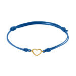 Bracciale cordino con cuore piccolo a filo