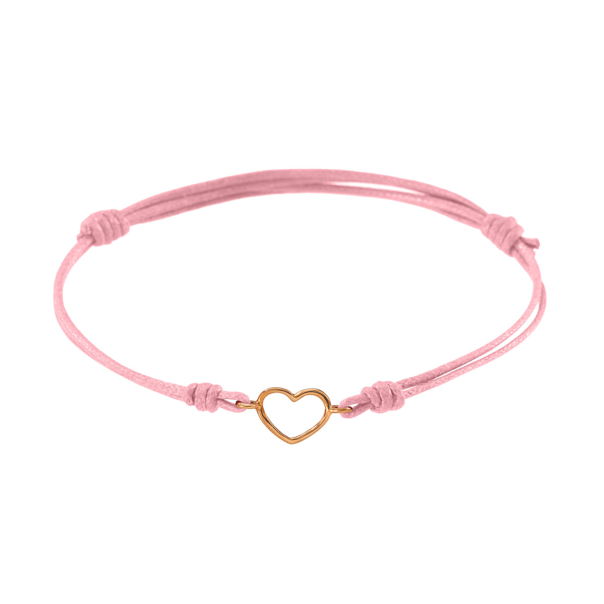 Bracciale cordino con cuore piccolo a filo