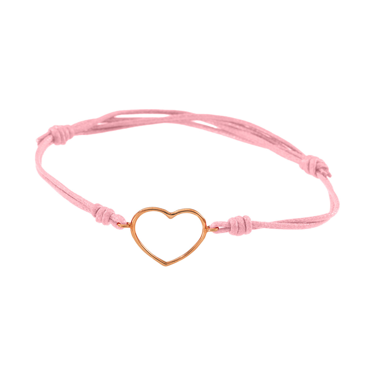 Bracciale cordino con cuore medio a filo