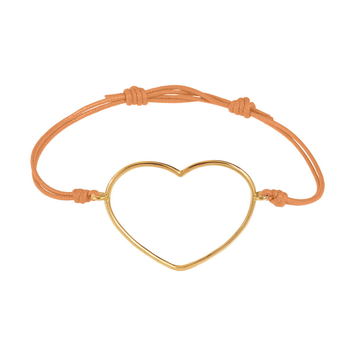 Bracciale cordino con cuore grande