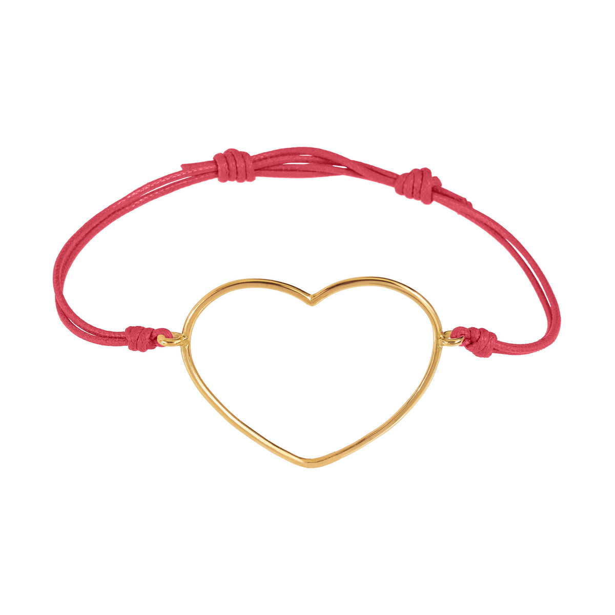 Bracciale cordino con cuore grande