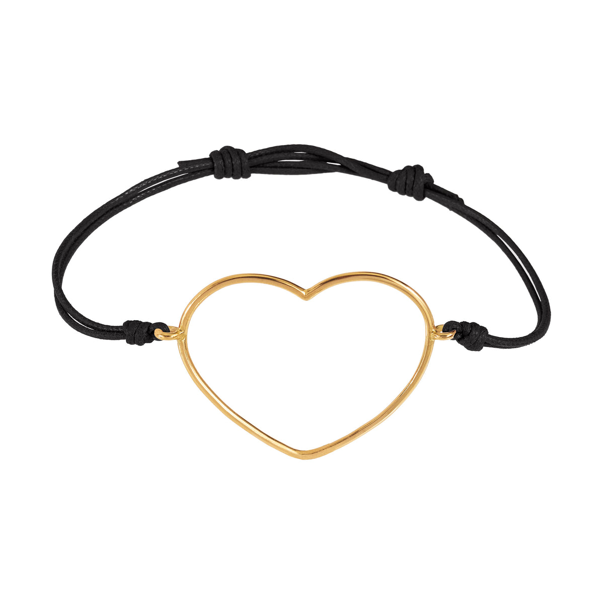 Bracciale cordino con cuore grande