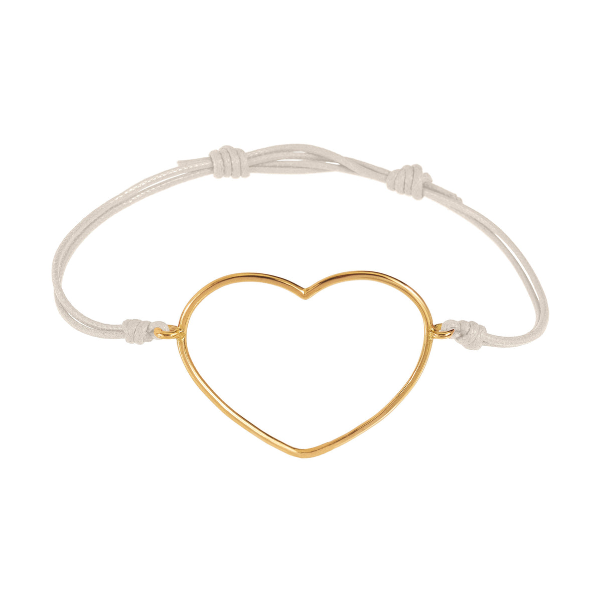Bracciale cordino con cuore grande