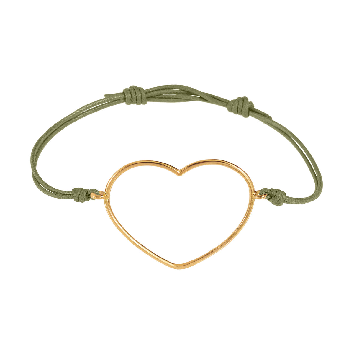 Bracciale cordino con cuore grande