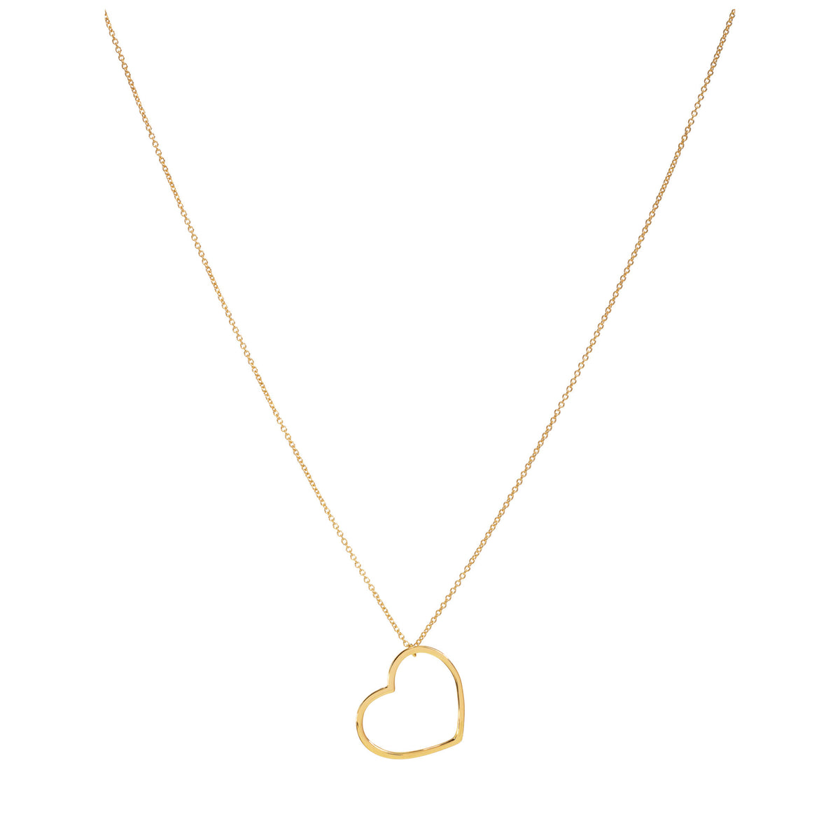 Collana lunga con cuore a filo piatto