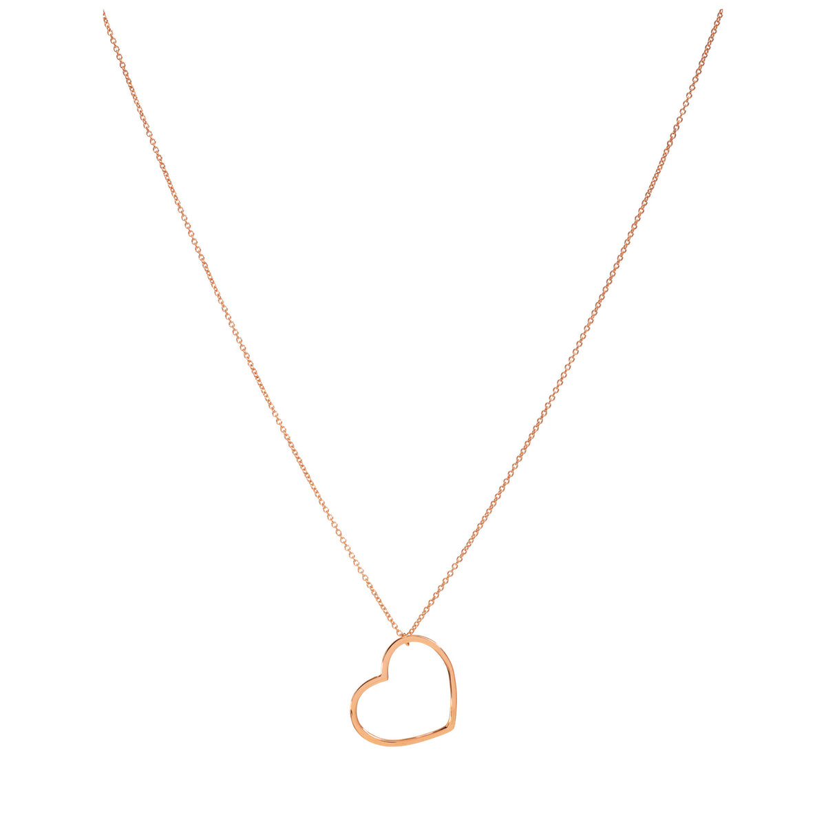 Collana lunga con cuore a filo piatto