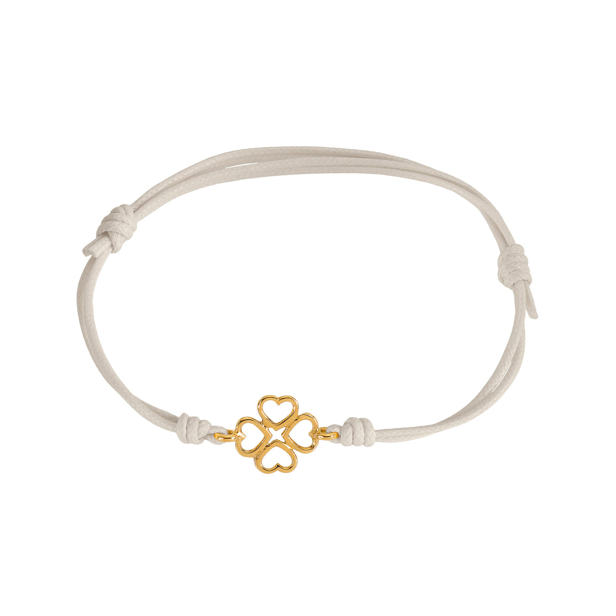 Bracciale cordino con quadrifoglio