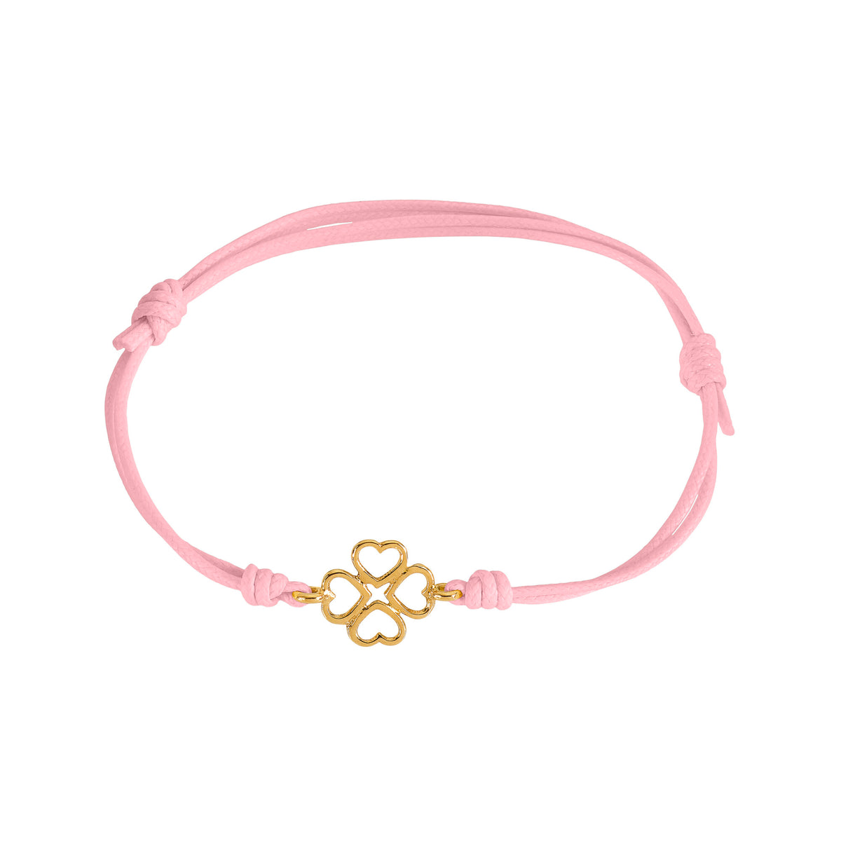 Bracciale cordino con quadrifoglio