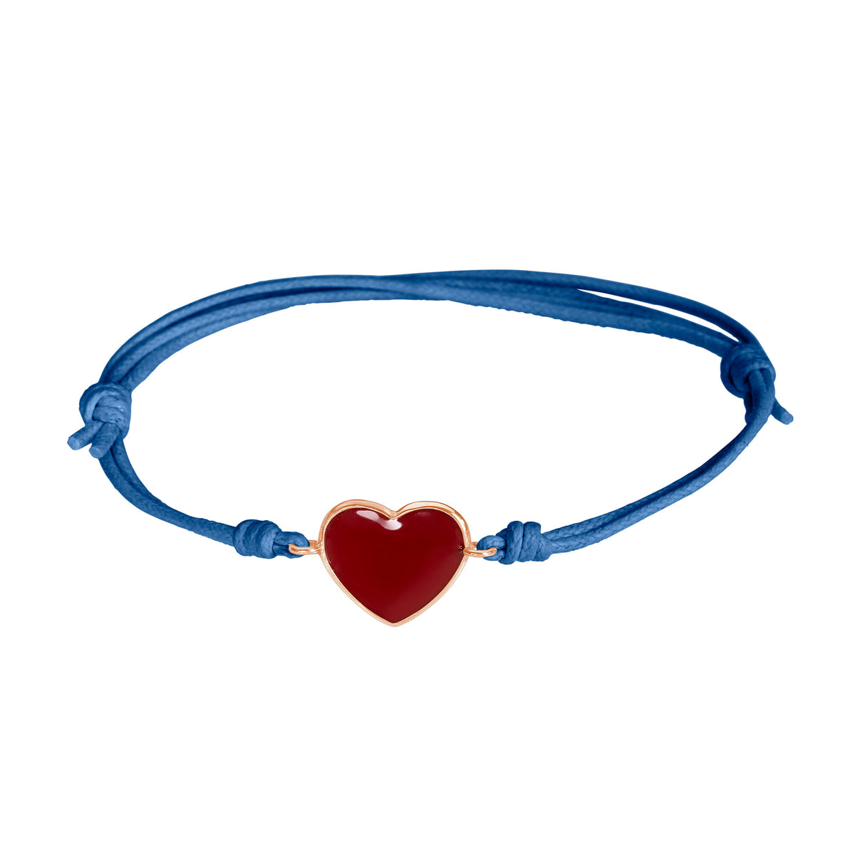 Bracciale cordino con cuore smaltato rosso