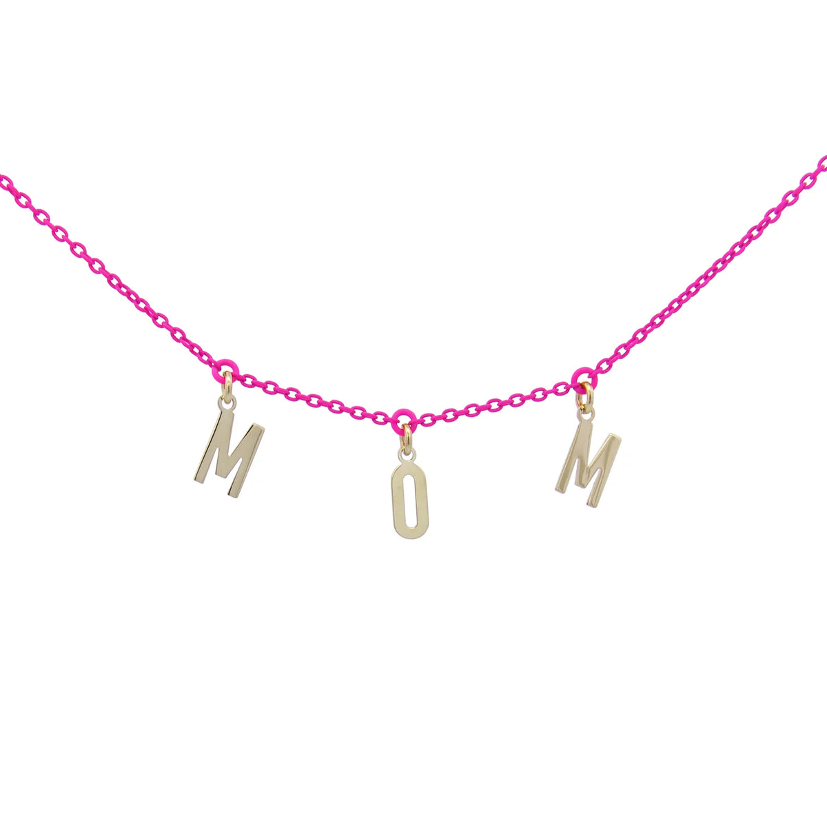 GIROCOLLO LETTERE MOM FUCSIA FLUO – ORO18KT