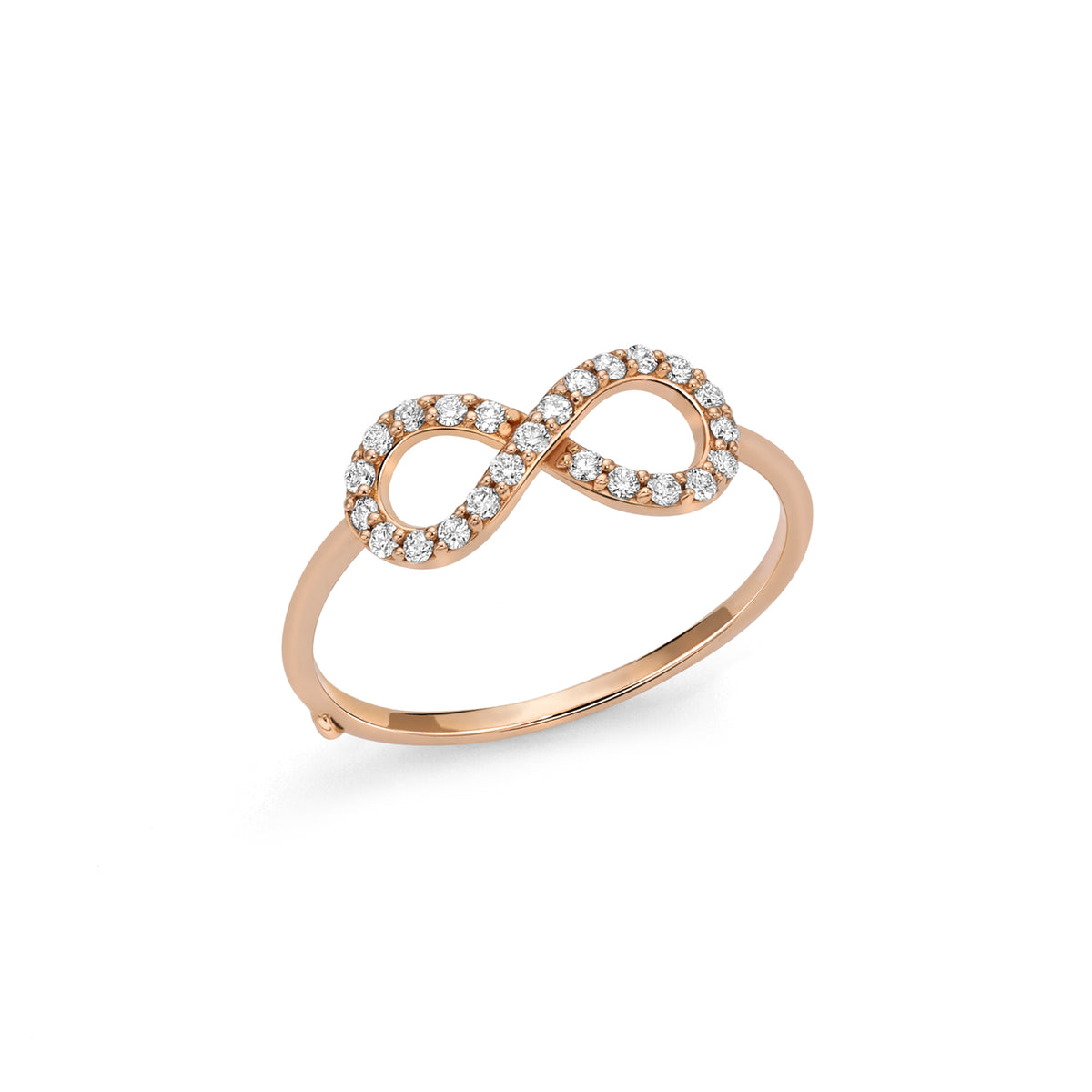 Anello infinito a filo e diamanti