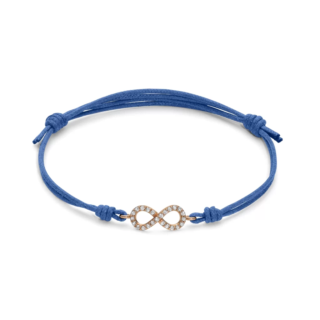 Bracciale cordino infinito a filo e diamanti