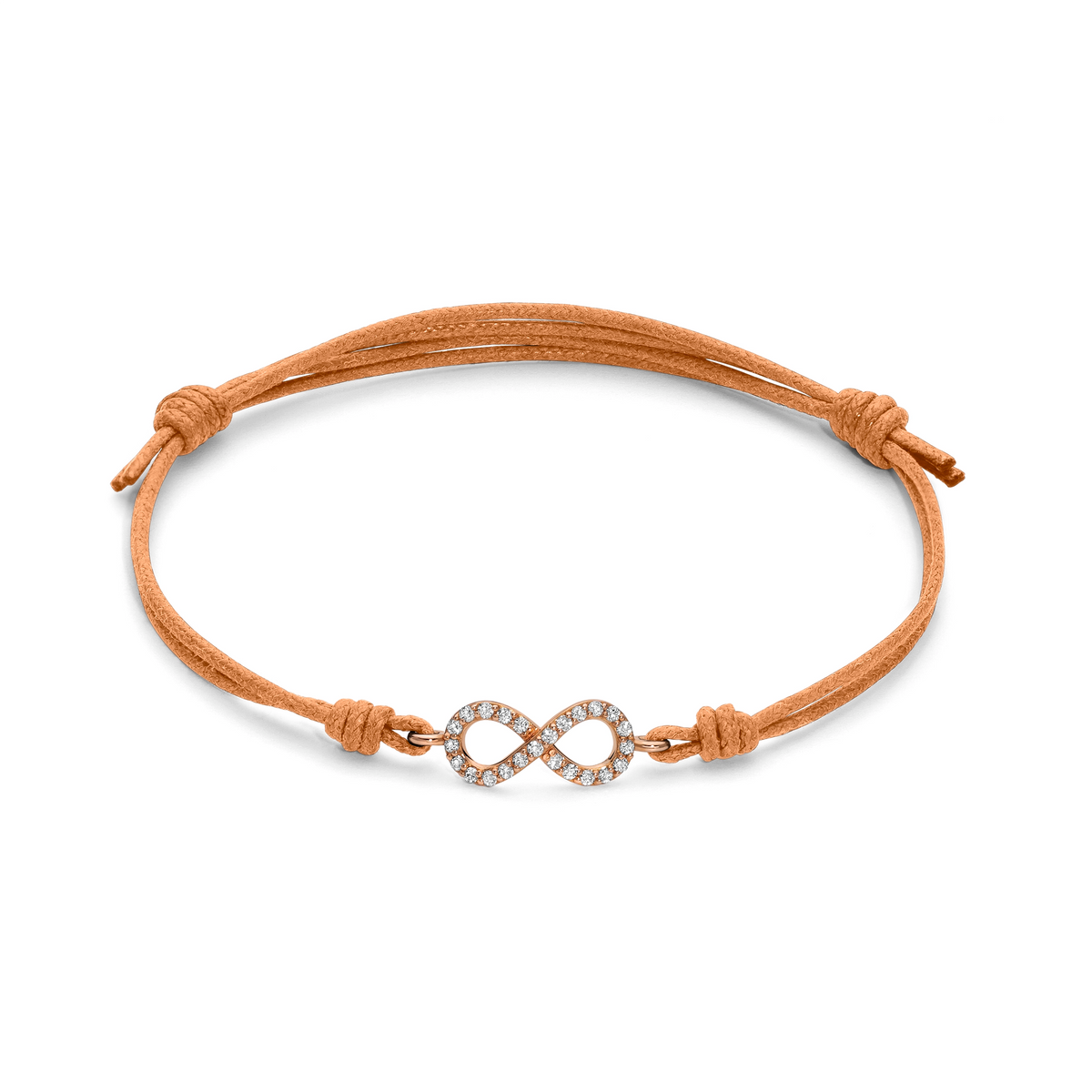 Bracciale cordino infinito a filo e diamanti