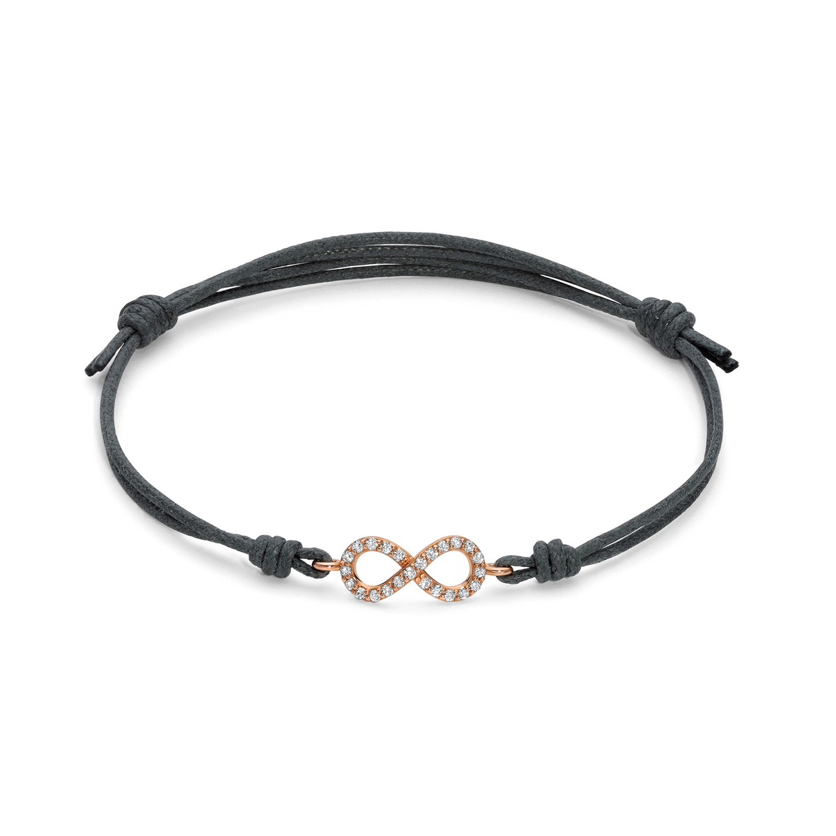 Bracciale cordino infinito a filo e diamanti