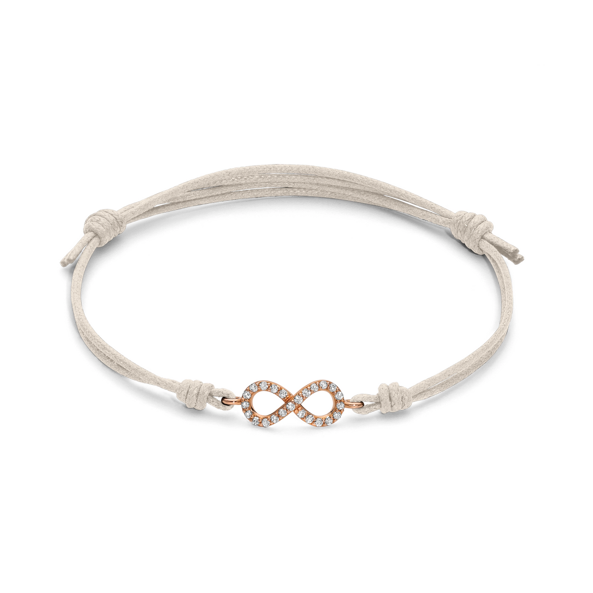 Bracciale cordino infinito a filo e diamanti