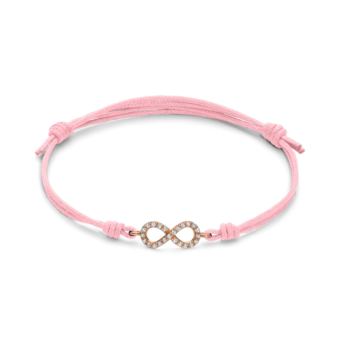 Bracciale cordino infinito a filo e diamanti