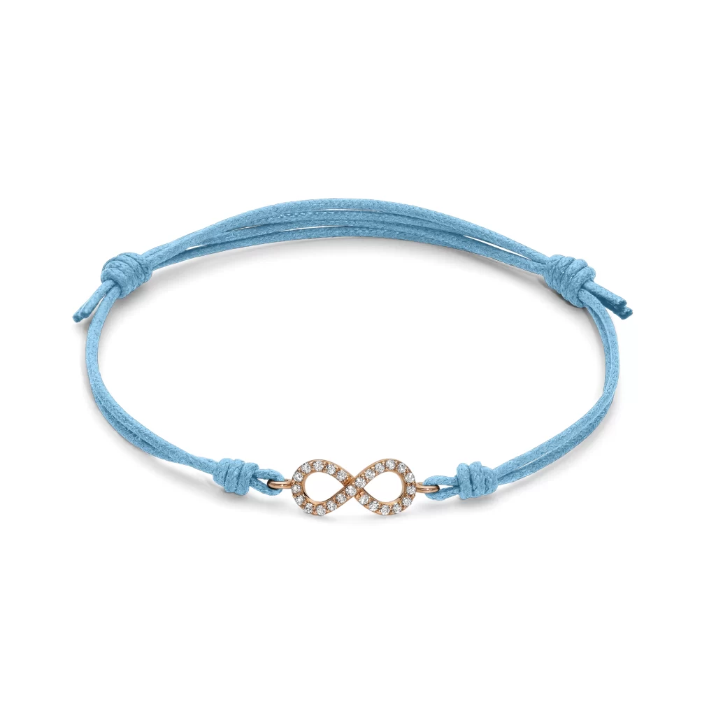 Bracciale cordino infinito a filo e diamanti